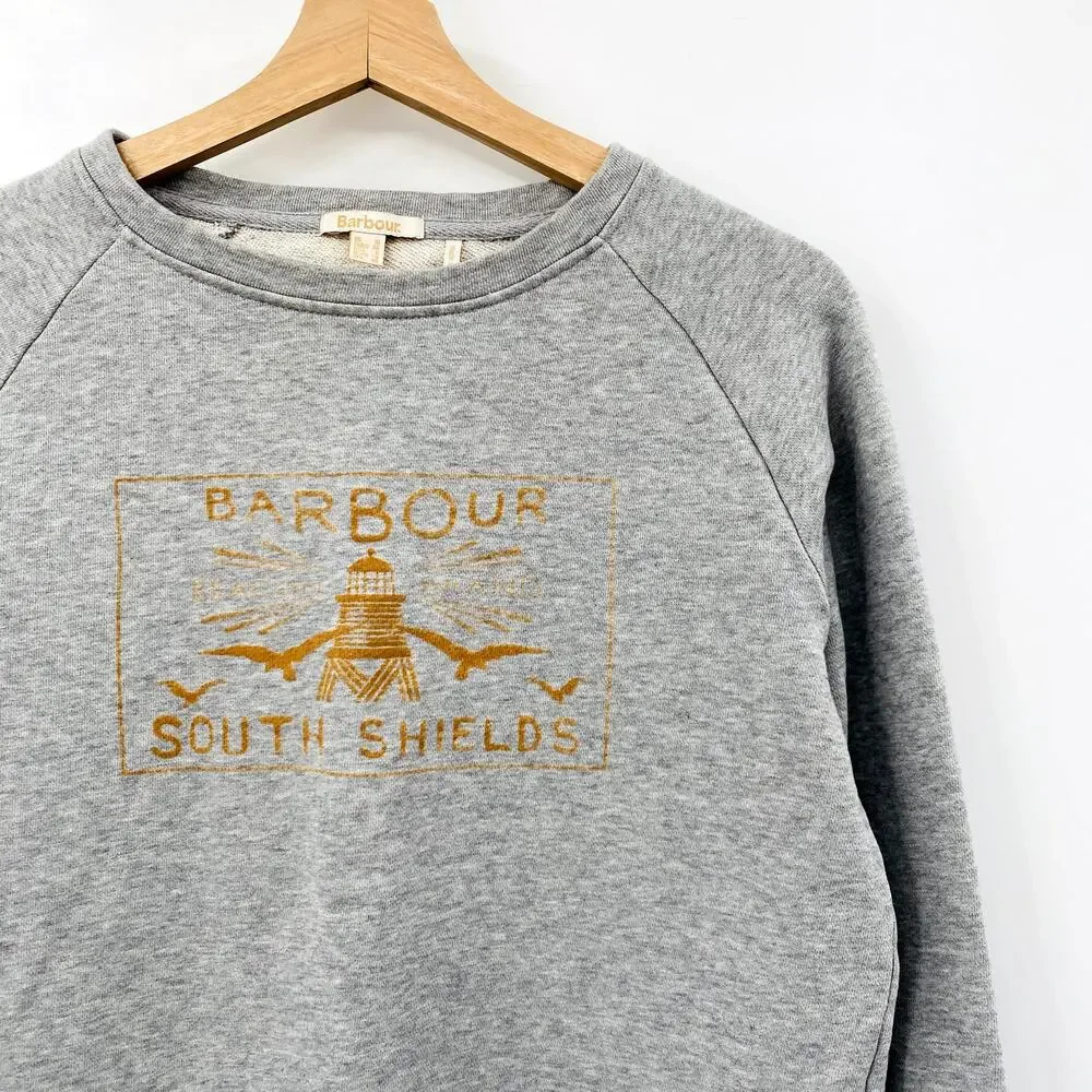 Barbour 6 South Shields Gray Velvet Crewneck Sweatshirt